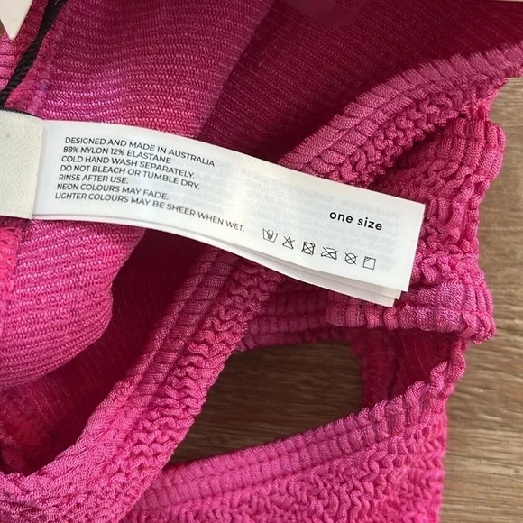 Bond-Eye Australia Rico One Piece Cut Out Swimsuit One Size Fuschia Pink - Picture 7 of 7